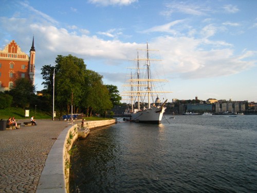 Un des bateaux-hotels de Stockholm, ici à Skeppsholmen